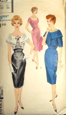 1950s VOGUE SPECIAL DESIGN DRESS & BOLERO Sewing Pattern~~SIZE 14~~4025 !! • $5