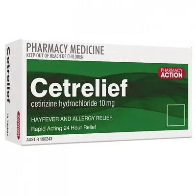 Cetrelief *140 Tablets Of Cetirizine 10mg- Same As Zyrtec- Free Post W/ Tracking • $26.75