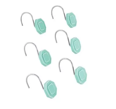 Mainstays Groovy Medallion Mint 12 Shower Hook Set VERY PRETTY!!! • $14.99