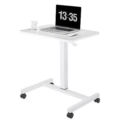 Pneumatic Office Laptop Desk Rolling Adjustable Table Cart Computer Mobile Stand • $77