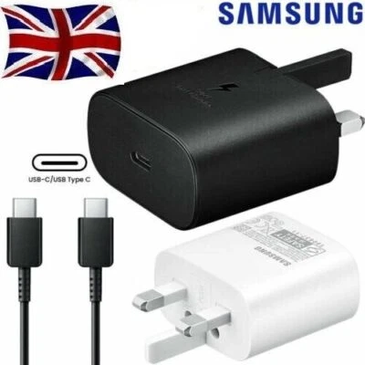 Genuine 25W Super Fast Charger Adapter Plug & Cable For Samsung Galaxy Phones UK • £3.99