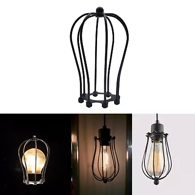 Metal Cage Industrial Wire Frame Pendant Light Loft Ceiling Lamp Shade- E27 • $24.46