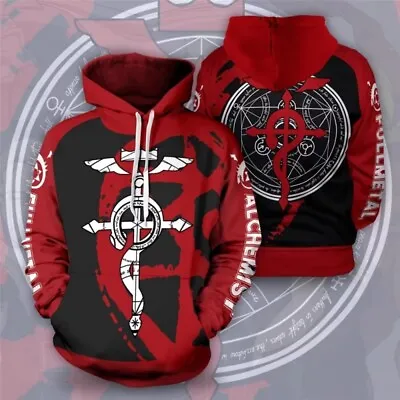 Fullmetal Alchemist Cosplay Print Hoodie Long Sleeve Pullover Sweatshirt Jacket • $35.01