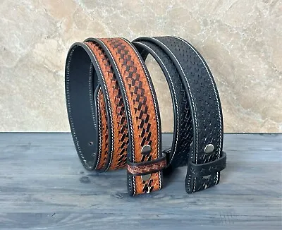 Handmade Men's Western Belt Genuine Full Grain Leather Without Buckle • $19.99