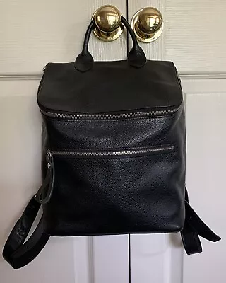 Longchamp Le Foulonne Top Zip Leather Backpack Black Pebbled Multi-Zip Rare NWOT • $249.99
