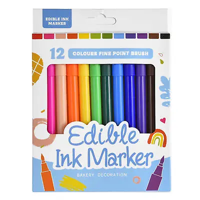 Food Coloring Pens 12Pcs Food Coloring Marker Pen Edible Writing Pens For Cake • £14.03