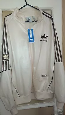 ADIDAS ORIGINALS CHILE 20 TRACK Top CREAM WONDER WHITE BROWN 3 STRIPES UK LARGE  • £69.96