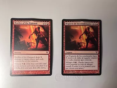 2x - Bonfire Of The Damned - Avacyn Restored - HP - English And Spanish • $4