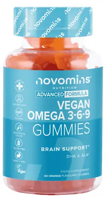 Vegan Omega 3-6-9 60 Gummies Supports Heart Brain & Eye Health Plant Based • £17.99
