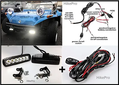 LED Fog Light Bar W/h Relay Harness - Off Road Kit For VW Dune Buggy Baja ATV • $39.95