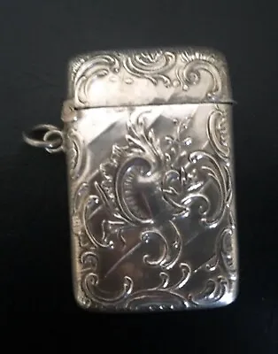 French Antique Sterling Silver Match Carrier/Case/ Box W/Striker Band – 1860’s • $115