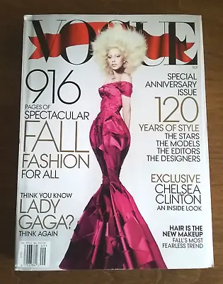 Vogue Magazine September 2012 Featuring LADY GAGA No Label Extra Thick • $34.95