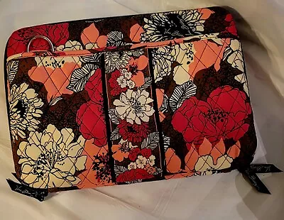 Vera Bradley Mocha Rouge Zip Around IPAD Case Cover Sleeve Padded 12 X 9 • $14.99