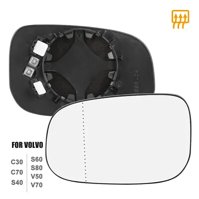 Mirror Glass Left Driver Side With Backing For Volvo C30 C70 S40 S60 S80 2007-13 • $23.99
