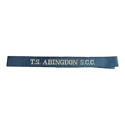 T.S. Training Ship Abingdon S.C.C. Sea Cadet Corps Full Length Navy Cap Tally • £6.99