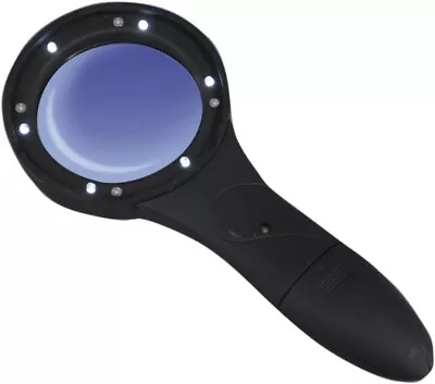 Handheld 4 X (400%) Magnifying Glass With LED Lights - Great For Reading Maps • £6.99
