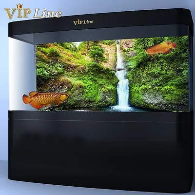 $15.39 • Buy Aquarium Background Poster Waterfall Bridge PVC Fish Tank Decor Landscape