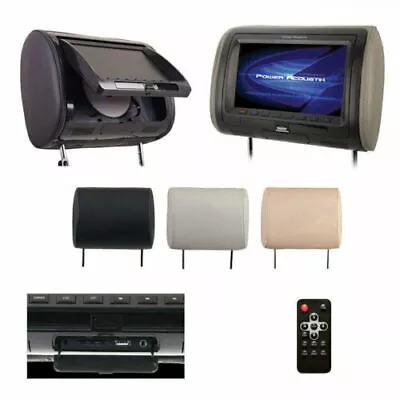 POWER ACOUSTIK HDVD-71CC Car Headrest 3-Color Pre-Loaded 7  Monitor DVD Player • $132