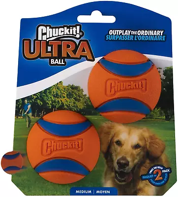 $21.99 • Buy BRAND NEW Chuckit! Ultra Dog Fetch Pet Ball Medium 2.5  2 Pack Orange/Blue AU