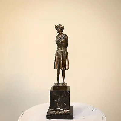 D H Chiparus Bronze Woman In A Hat - Bronze Figure Of A Lady • £199