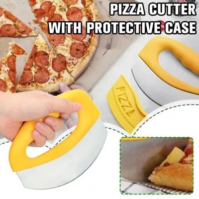 Pizza Cutter Sharp Blade Food Slicer Kitchen Tool Vegetable Chopper With Sheath • $5.69