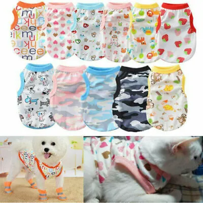 Pet Dogs Dog Puppy Clothes For Shirt Dog Clothing Summer T Vest Cotton Small Cat • $9.16