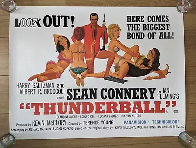 James Bond 007 Thunderball UK Quad Style Cinema Movie Poster Print • £19.99