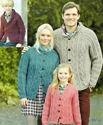 0796 Family Cardigans 24-46  Aran - Vintage Knitting Pattern Reprint • £3.49