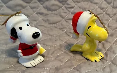 VTG 1966 Peanuts Snoopy And Woodstock Ceramic  Christmas Ornament Japan 1966 • $19