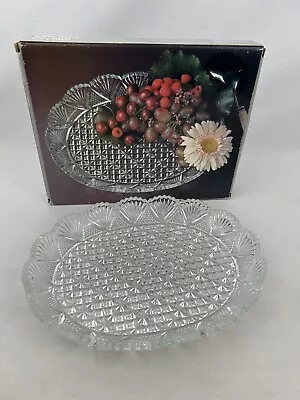 Mikasa Lead Crystal 12  Oval Serving Platter Georgian Cut • $21.50