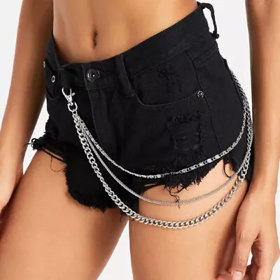 Sexy Jeans Trousers Pants Belt Key Chain Punk Gothic Metal Chains Rock Bods UK • £4.19