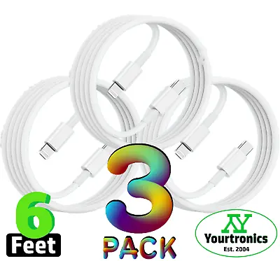 3 PACK 6ft Fast Charger Charging Cables For IPhone 14 13 12 11 X XR Plus Pro Max • $6.75