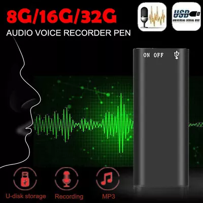 Mini  Audio Recorder Voice Listening Device 96 Hours 8/16/32GB Bug Recording • $13.39