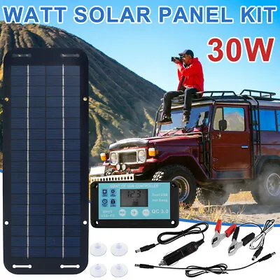 30W Solar Panel Kit 12V Battery Charger W/Controller Caravan For RV Boat ~ • £21.10