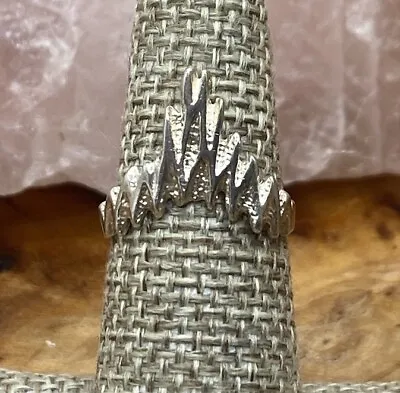 Vintage Sterling Silver 925 Etched Crown Ring Size 6.5 • $19.99