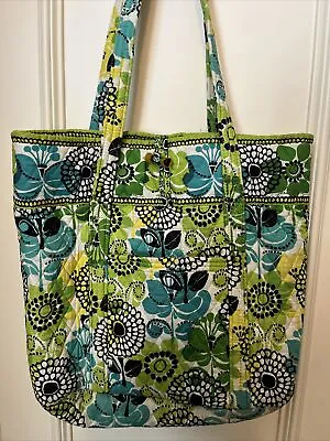 Vera Bradley Tote Limes Up Retired With Zipper Pouch • $12
