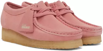 Women's Shoes Clarks WALLABEE Lace Up Moccasins 75671 BLUSH PINK SUEDE • $145