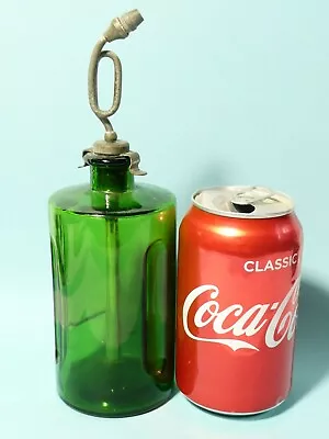 £59 • Buy Antique Green Glass Cromessol Glasgow Disinfectant Bottle With Atomiser Pump