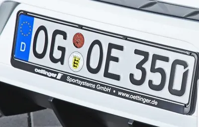 GENUINE OETTINGER NUMBER PLATE SURROUNDS FRONT & REAR 52cm X 11.5cm UK STANDARD • £23.50