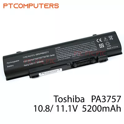 Laptop Battery For Toshiba Qosmio F60 F750 F60-00Y PA3757U-1BRS PABAS213 5200mAh • $42.85