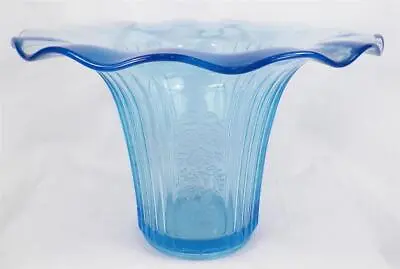Anchor Hocking Mayfair Vase Sweet Pea Blue Depression Glass Open Rose Vintage • $149.99