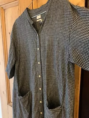 Toast Micro Gingham Linen Shirt Dress Size Xl • £72