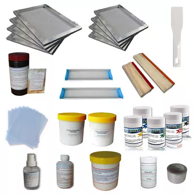 TECHTONGDA T-Shirt Screen Printing Materials Kit Simple DIY Tools Squeegees • $331.55