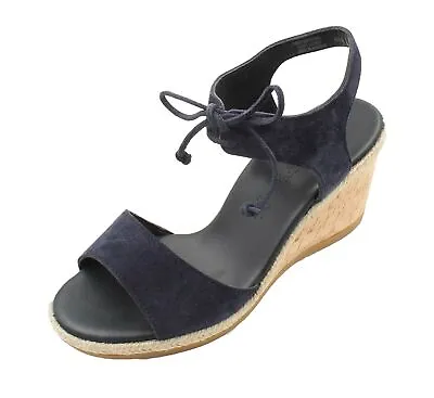 Paul Green Womens Melissa Wedge Sandals NWOB (Navy Suede 6.5) • $64.99