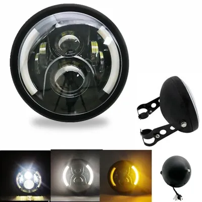 7 Inch 60W Motorcycle Headlamp With DRL Turn Signal+Led Headlight Housing Bucket • $74.69