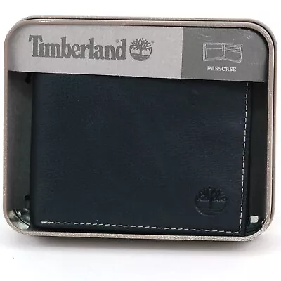 Timberland Mens Wallet Bifold 2 IDs Brushed Matte Finish Genuine Leather Tin Box • $17.99