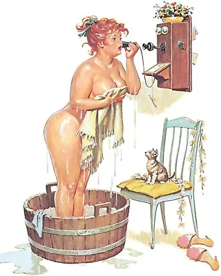 Sexy Pin Up Bath Tub Bathroom Loo Toilet Telephone Metal Plaque Tin Sign 090 • £4.99