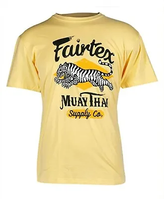 Fairtex Mens Women Kids Shirt Muay Thai MMA Tiger T-Shirt Vanilla (X-Large) • $22