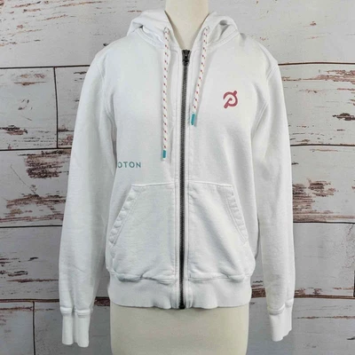 $40 • Buy Peloton Full Zip Hooded Sweatshirt White Logo Small