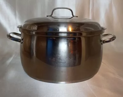 Vintage Belgium Cookware 6 Qt Pot With Lid Stainless Heavy Bottom Manor House • $45.87